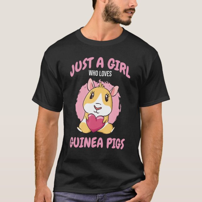 Just A Girl Who Loves Guinea Pigs Mom Animal  Rode T-Shirt (Front)
