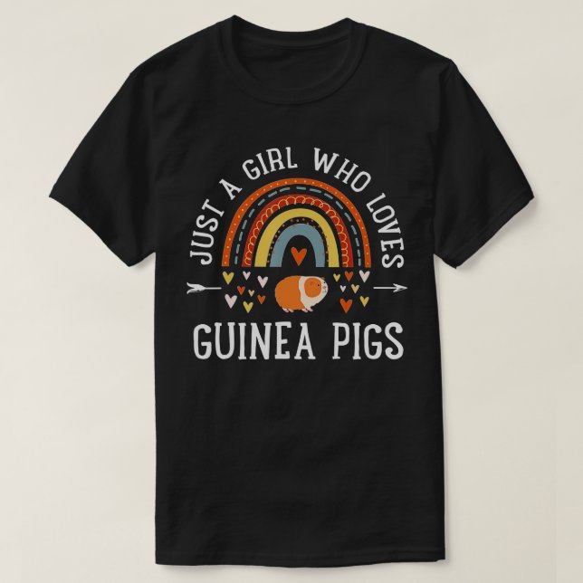 Just A Girl Who Loves Guinea Pigs Rainbow Gifts Ca T-Shirt (Design Front)
