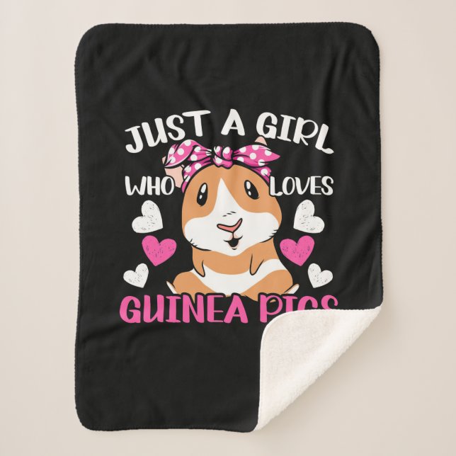 Just A Girl Who Loves Guinea Pigs Sherpa Blanket (Front)