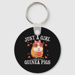 Just A Girl Who Loves Guinea Pigs Women Kids Cavy Key Ring