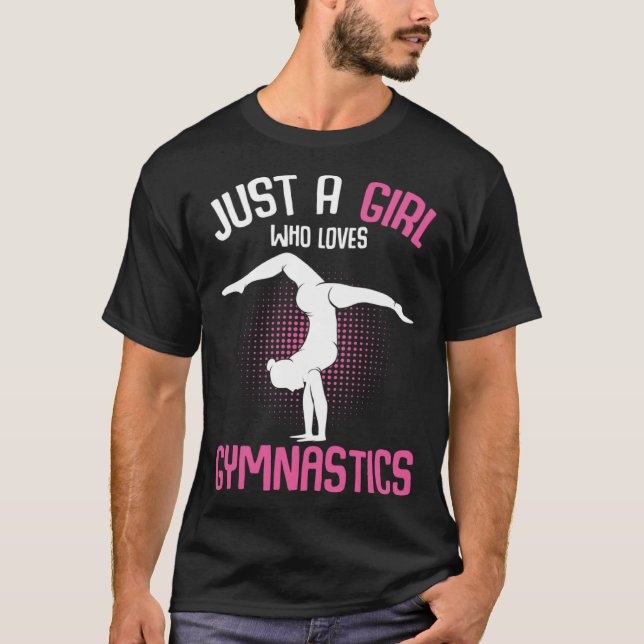 Just a Girl who loves Gymnastics Gymnast Girls Kid T-Shirt (Front)