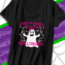 Just A Girl Who Loves Halloween Cute Pink Ghost