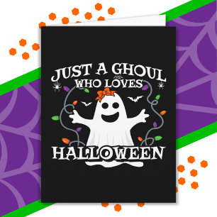Just A Girl Who Loves Halloween Funny Halloween Card