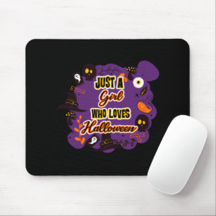 Just A Girl Who Loves Halloween Mouse Mat