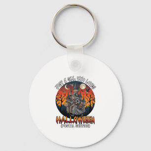 Just A Girl Who Loves Halloween Postal Service Wit Key Ring