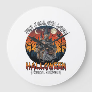 Just A Girl Who Loves Halloween Postal Service Wit Large Clock