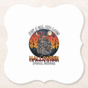 Just A Girl Who Loves Halloween Postal Service Wit Paper Coaster