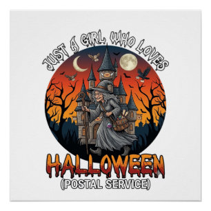 Just A Girl Who Loves Halloween Postal Service Wit Poster