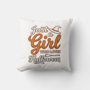 Just a Girl Who Loves Halloween Vector Design_1 Cushion