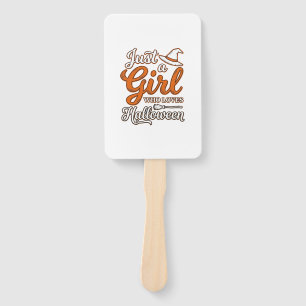 Just a Girl Who Loves Halloween Vector Design_1 Hand Fan