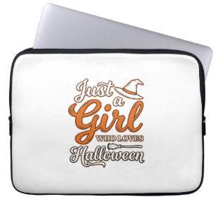 Just a Girl Who Loves Halloween Vector Design_1 Laptop Sleeve