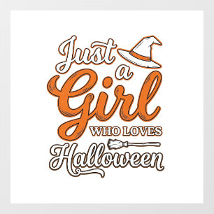 Just a Girl Who Loves Halloween Vector Design_1 Window Cling