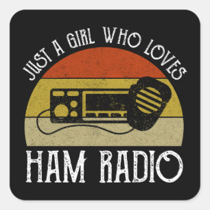 Just A Girl Who Loves Ham Radio Square Sticker