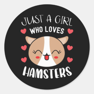 Just A Girl Who Loves Hamsters Cute Kawaii Hamster Classic Round Sticker