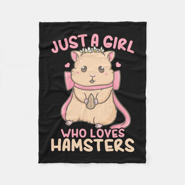 Just A Girl Who Loves Hamsters Fleece Blanket (Front)