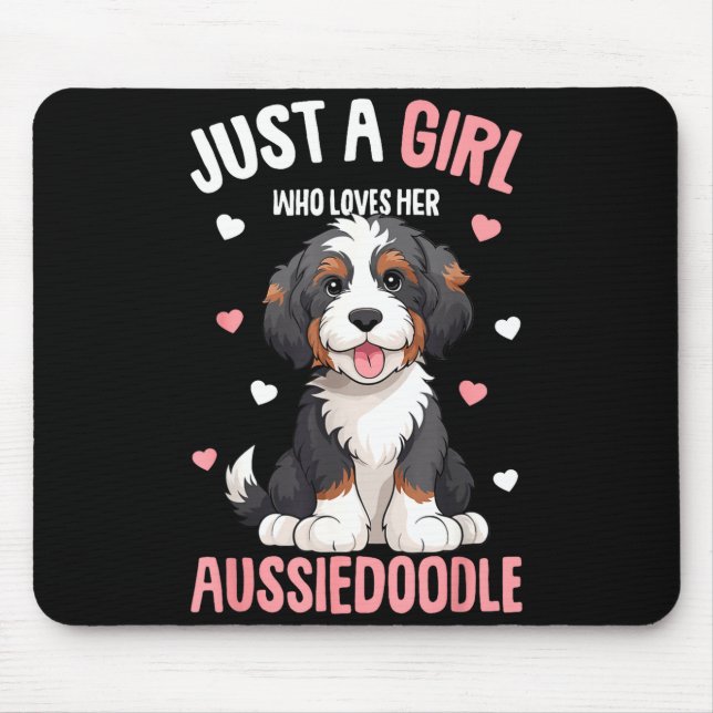Just A Girl Who Loves Her Aussiedoodle Aussie Dood Mouse Mat (Front)