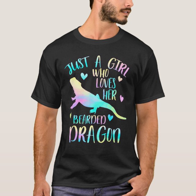 Just A Girl Who Loves Her Bearded Dragon Dragons L T-Shirt (Front)