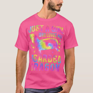 Just a Girl Who Loves her Bearded Dragon Tie Dey  T-Shirt