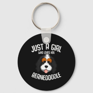Just A Girl Who Loves Her Bernedoodle Dog Girls Key Ring