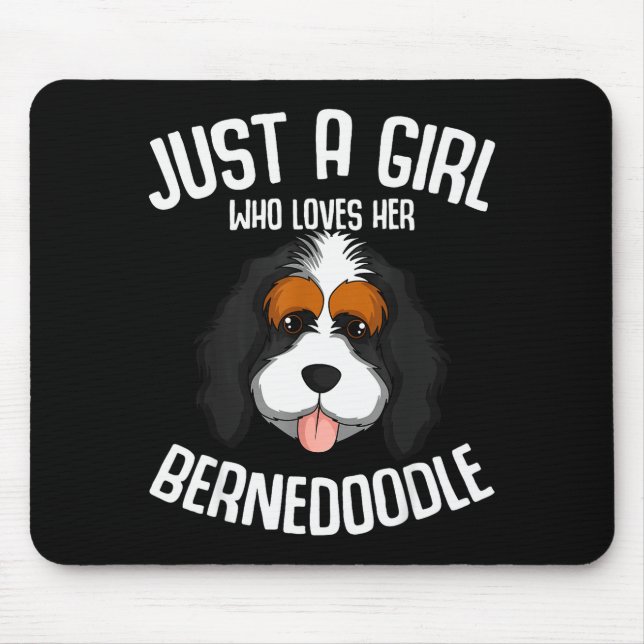 Just A Girl Who Loves Her Bernedoodle Dog Girls  Mouse Mat (Front)