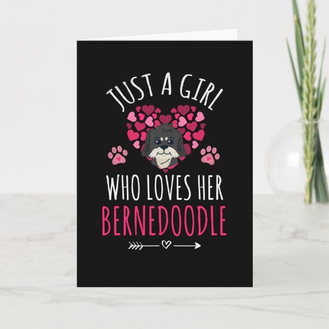 Just A Girl Who Loves Her Bernedoodle Lovers Gift Card (Front)