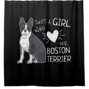 Just A Girl Who Loves Her Boston Terrier Premium Shower Curtain
