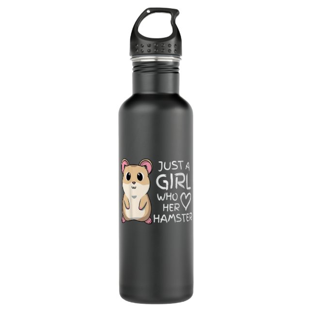 Just A Girl Who Loves Her Cute Hamster Pet 710 Ml Water Bottle (Front)