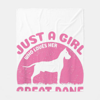 Just A Girl Who Loves Her Great Dane Dog Owner Fleece Blanket