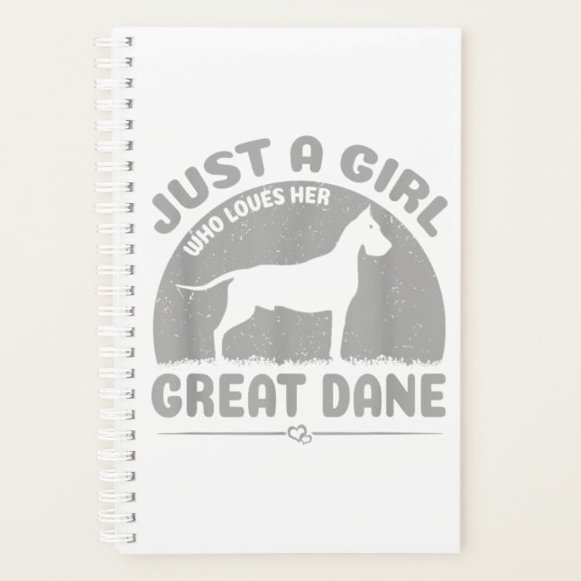 Just A Girl Who Loves Her Great Dane Dog Owner Planner (Front)