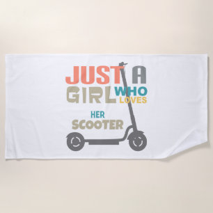 Just a girl who loves her scooter beach towel