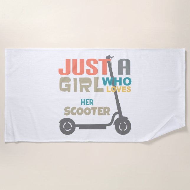 Just a girl who loves her scooter beach towel (Front)