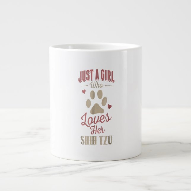 Just A Girl Who Loves Her Shih Tzu Dog Lover Gift Large Coffee Mug (Front)