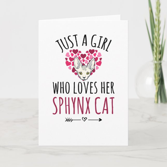 Just A Girl Who Loves Her Sphynx Cat Lover Gift Card (Front)