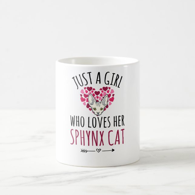 Just A Girl Who Loves Her Sphynx Cat Lover Gift Coffee Mug (Center)