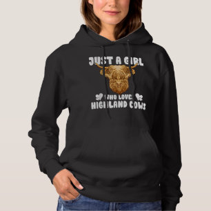 Just A Girl Who Loves Highland Cow Scottish Cattle Hoodie