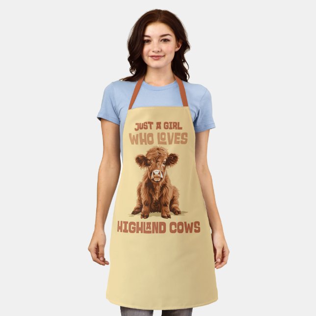 Just a girl who loves Highland Cows Apron (Worn)