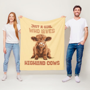 Just a girl who loves Highland Cows Fleece Blanket