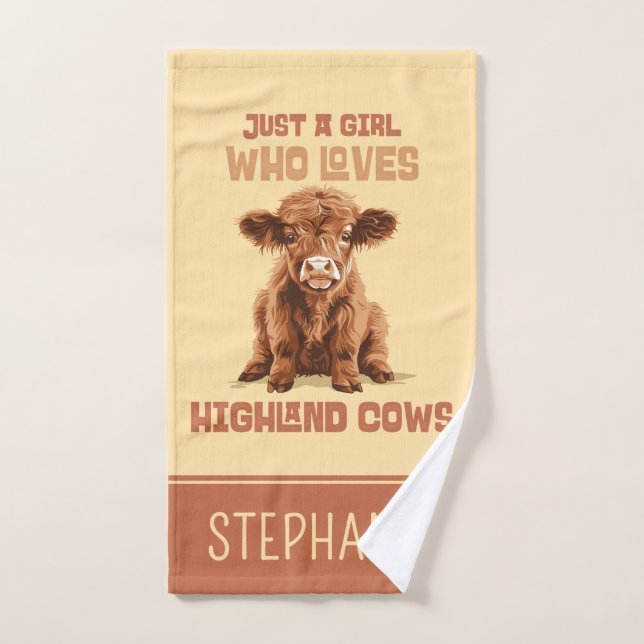 Just a girl who loves Highland Cows Hand Towel (Hand Towel)