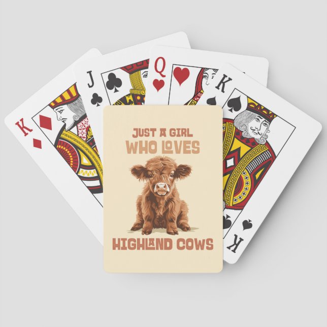 Just a girl who loves Highland Cows Playing Cards (Back)