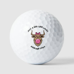 Just a Girl Who Loves Highland Cows Scottish Golf Balls