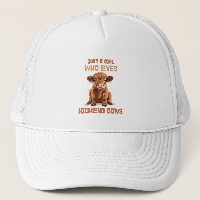 Just a girl who loves Highland Cows Trucker Hat (Front)