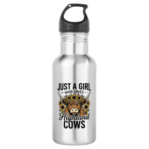 Just A Girl Who Loves Highland Cows Vintage Design 532 Ml Water Bottle
