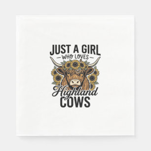 Just A Girl Who Loves Highland Cows Vintage Design Napkin