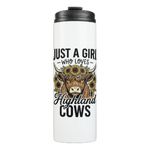 Just A Girl Who Loves Highland Cows Vintage Design Thermal Tumbler