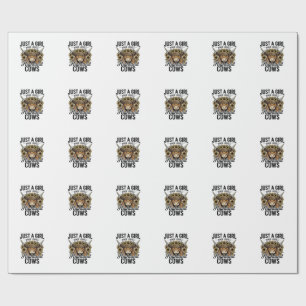 Just A Girl Who Loves Highland Cows Vintage Design Wrapping Paper