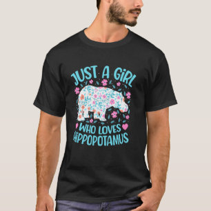 Just A Girl Who Loves Hippopotamus Floral Women Gi T-Shirt