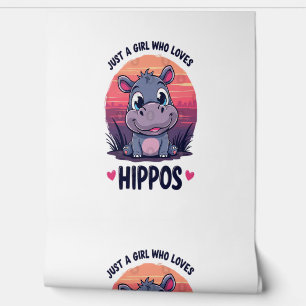 Just a Girl Who Loves Hippos - Cute Baby Hippo Moo Wallpaper
