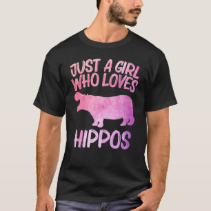Just A Girl Who Loves Hippos For Women Horse rive T-Shirt