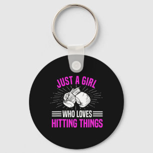 Just A Girl Who Loves Hitting Things Women's Boxin Key Ring