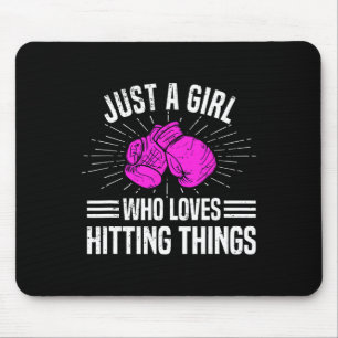 Just A Girl Who Loves Hitting Things Women's Boxin Mouse Mat